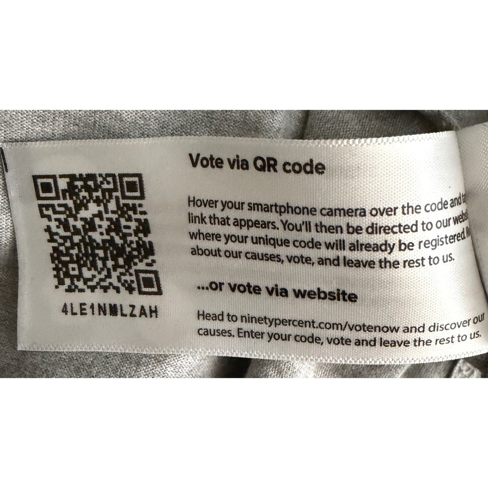 NINETY PERCENT Oversized Grey Marl Organic Cotton T Shirt Size S - Picture 6 of 8